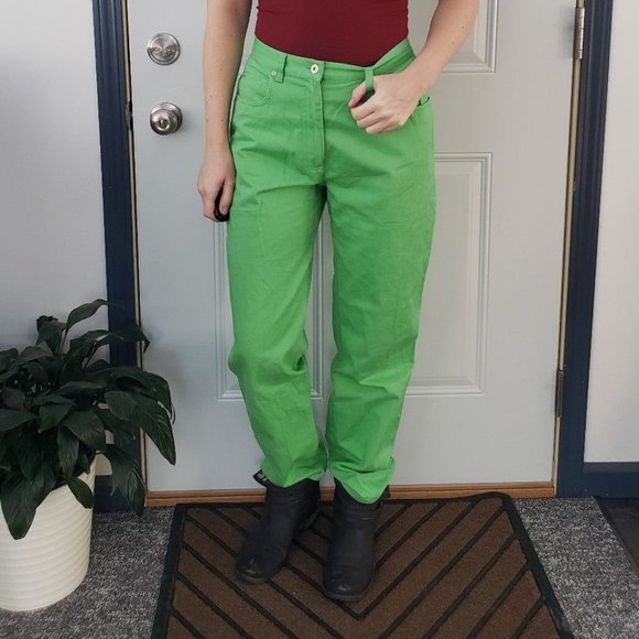 90s/00s Green High Rise Jeans‎ - Picture 1 of 4